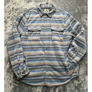 Voyager‎ Sherpa Lined Jacket Men's L Southwestern Striped Fleece Blanket Coat